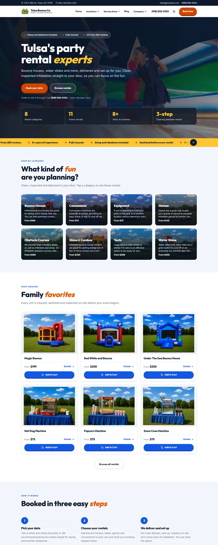 Marquee design, home page